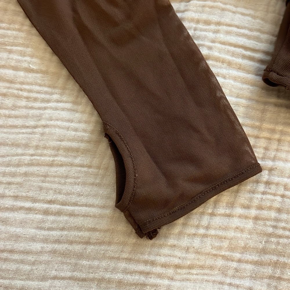 ZARA BROWN CORSET CROP TOP - Picture 3 of 4